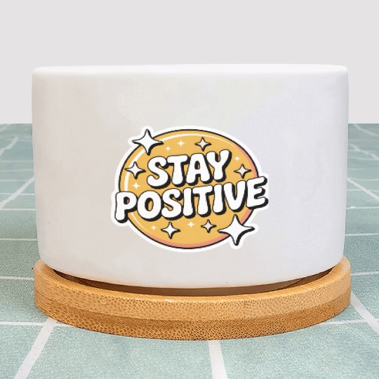 Positive Vibes Motivational Sticker Plant Pots