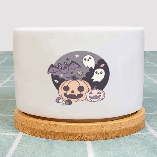 Halloween Kawaii Pumpkin Ghost Bat Plant Pots