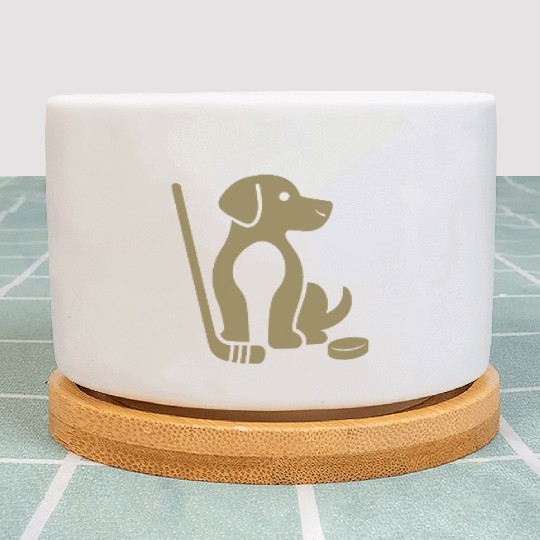 Dachshund Beagle hockey pet silhouette minimalist Plant Pots