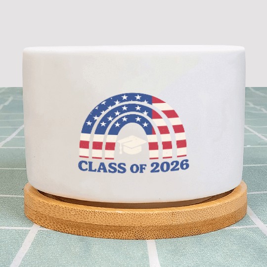 Senior 2026 | Graduation Class of 2026 Blue Design Plant Pots