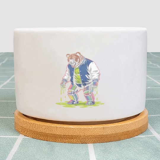 Cyber Toxic Grunge Bear Streetwear Futuristic Plant Pots