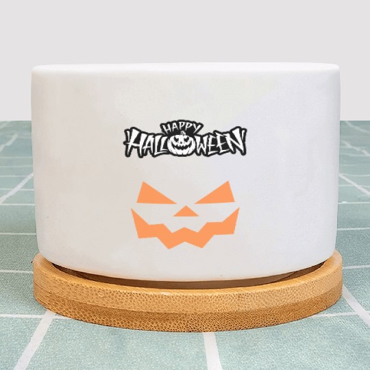Spooky Jack-O-Lantern Halloween Design Plant Pots