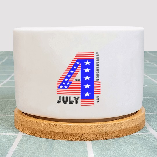 July 4th Stars and Stripes Independence Design Plant Pots