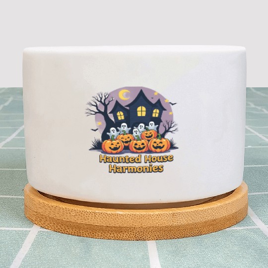 Haunted House Harmonies Halloween Design Plant Pots