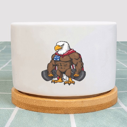 Patriotic Gym Eagle – Stars & Stripes Fitness Desi Plant Pots