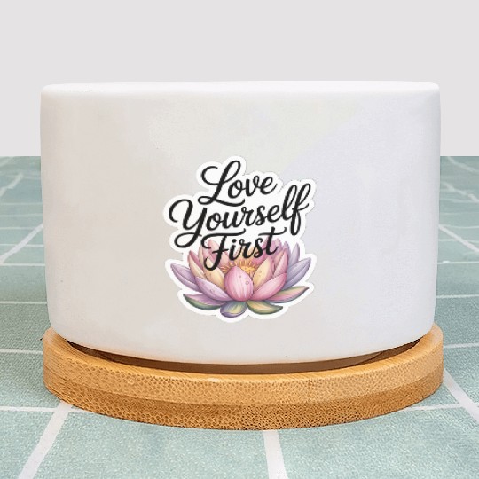 Inspirational Lotus Floral Affirmation Plant Pots