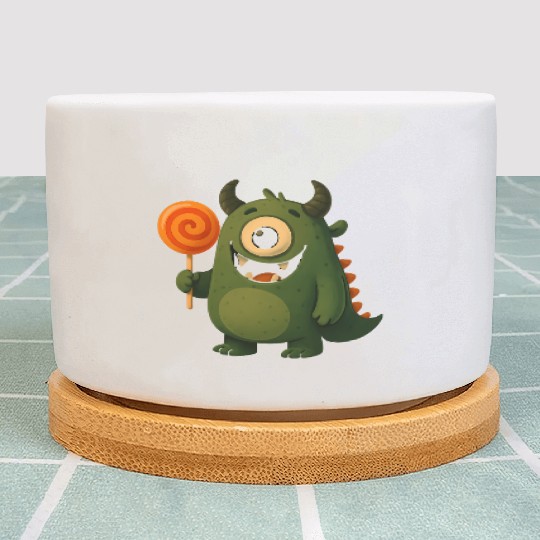 Whimsical Monster with Lollipop Plant Pots