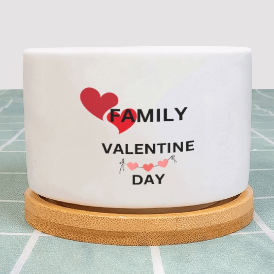 I Love My Family Valentines Day Design Plant Pots