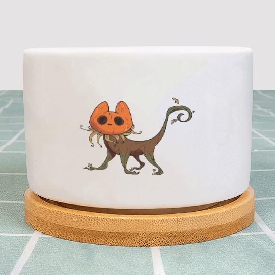 Whimsical Jack-o'-Lantern Cat Hybrid Plant Pots