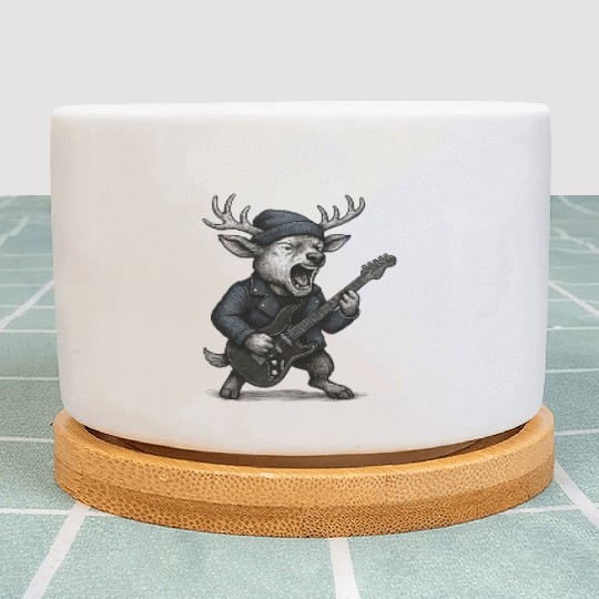 Moose Rocker with Guitar and Beanie Plant Pots