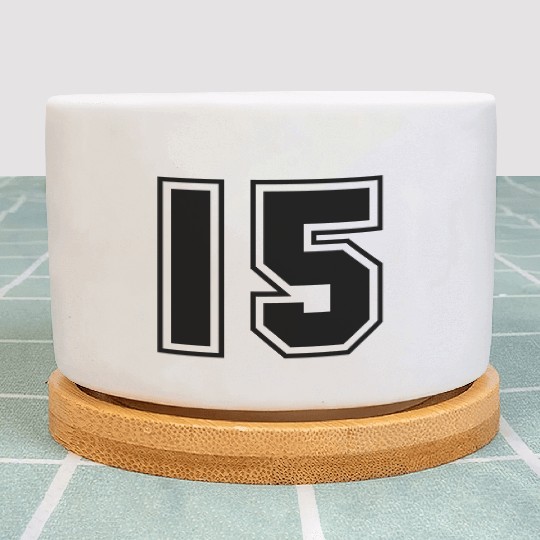 College jersey letter 15 Plant Pots