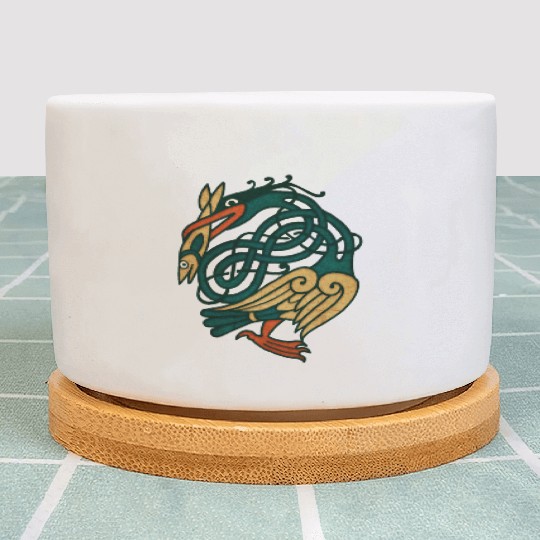 Celtic Art Bird With Fish Plant Pots