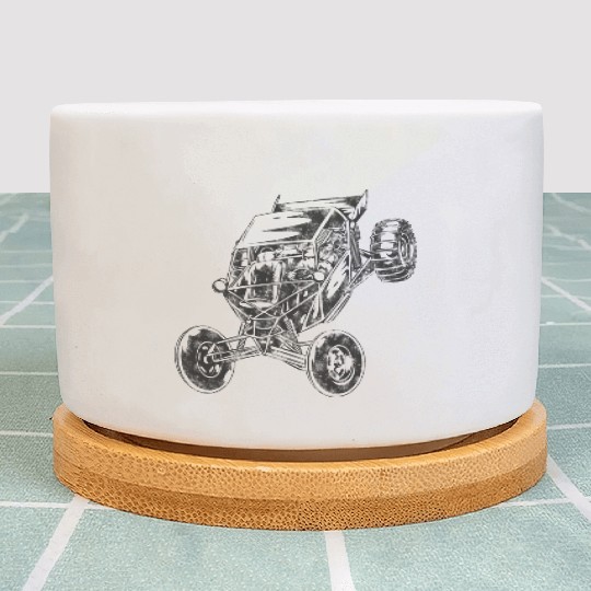 Sand-Riding Paddle-Tire Duune Buuggy Plant Pots