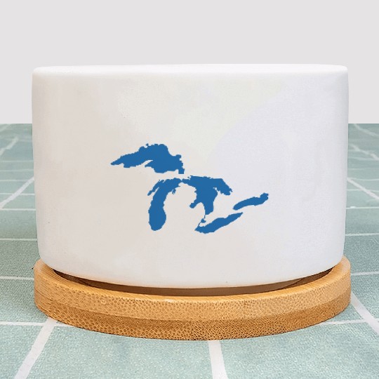 The Great Lakes Design Michigan SIlhouette Vector Plant Pots
