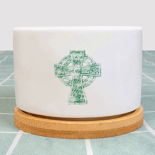 Classic Vintage Style Celtic Cross Crucifix Plant Pots