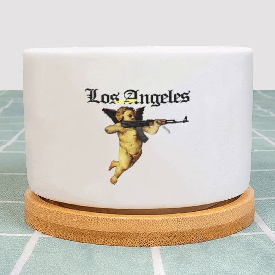 Los Angeles Angel with AK 47 Plant Pots