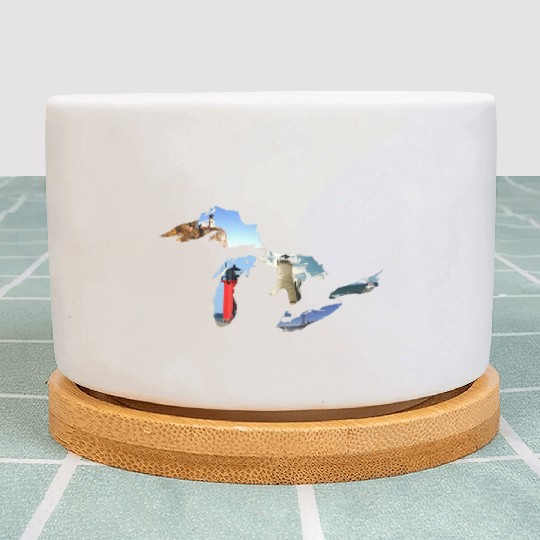 Michigan Great Lakes Lighthouses Plant Pots