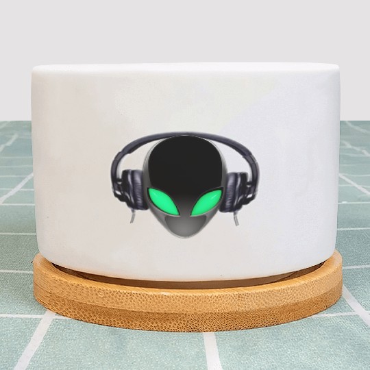 Alien Music Lover DJ (Simplified Fit All Design) Plant Pots