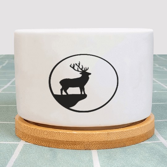 Black deer cliff moon sun rock night weir wolf cir Plant Pots