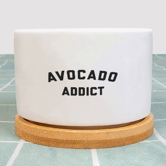 Avocado Addict Funny Foodie Vegan Health Quote Plant Pots