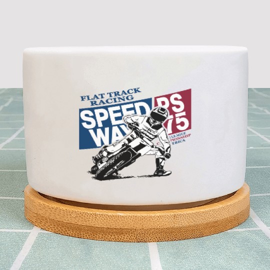 Flat Track Rider - Speedway Racing Plant Pots
