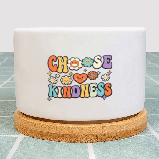 Retro Vintage Choose Kindness Lover Spiritual Plant Pots