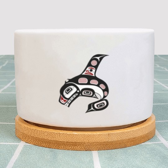 Native American Red Black Haida Orca Killer Whale Plant Pots