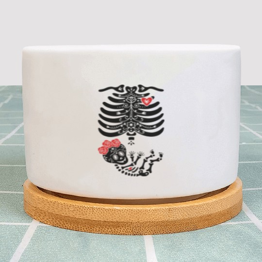 Maternity Sugar Skull Girl - Frida Plant Pots