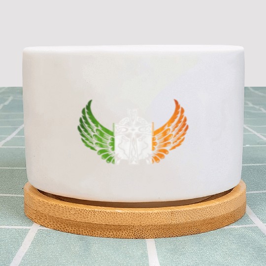 Irish Flag Design Celtic Cross Irish gift Plant Pots