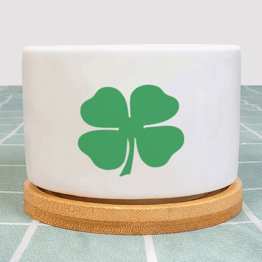 Green 4 Leaf Clover Solid Plant Pots