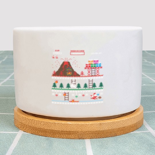 Santa vs Krampus: Merry 8-bit Christmas Plant Pots