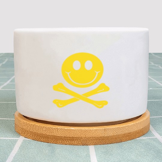 Smiley Pirate Skull and Crossbones Plant Pots