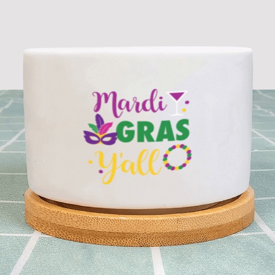 Mardi Grass Y'All Plant Pots
