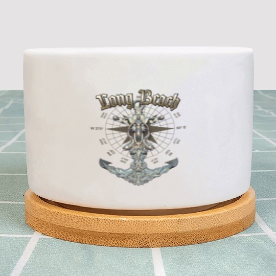 Long Beach Anchor Nautical Sailing Boat Summer Plant Pots