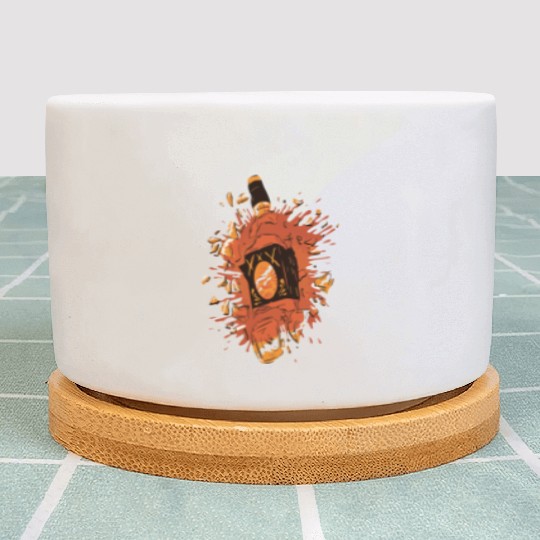 Broken Liquor Bottle Plant Pots