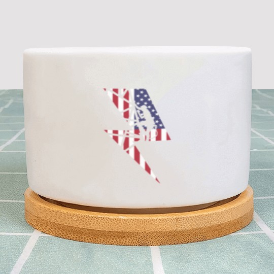 Lineman Usa American Flag Cable Pole Light Gift Plant Pots