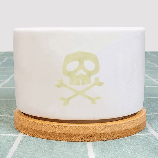Misfits Style Captain Harlock Skull Crossbones Plant Pots