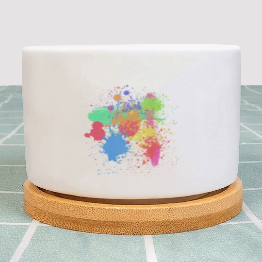 Paint splatters, colorful, happy, creative Plant Pots