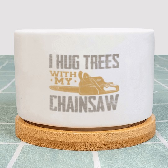 Chainsaw Lumberjack Plant Pots