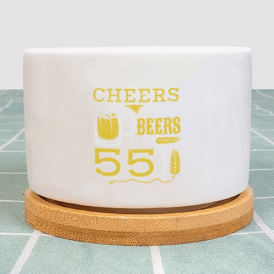 Cheers and Beers 55th Birthday Gift Idea Plant Pots