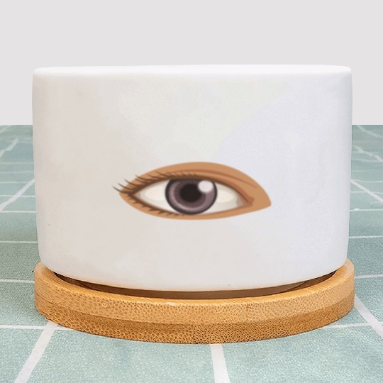 brown eye illustration vintage geek abstract Plant Pots