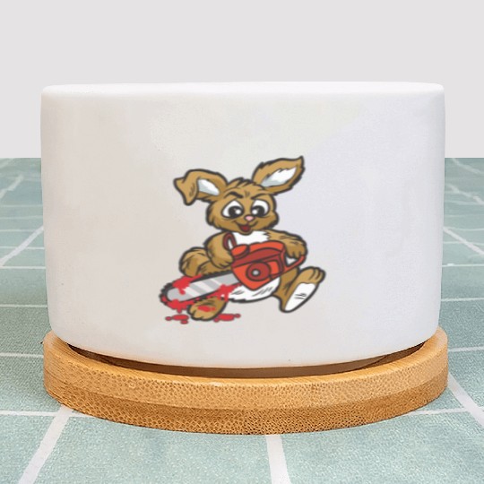 BAD BUNNY WITH CHAINSAW Plant Pots