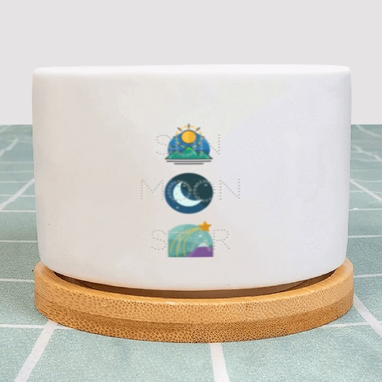 sun moon and star Plant Pots