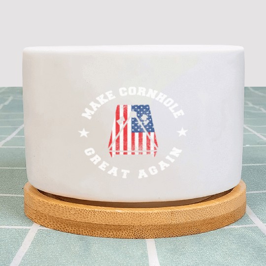 Make Cornhole Great Again Funny USA Gift Plant Pots
