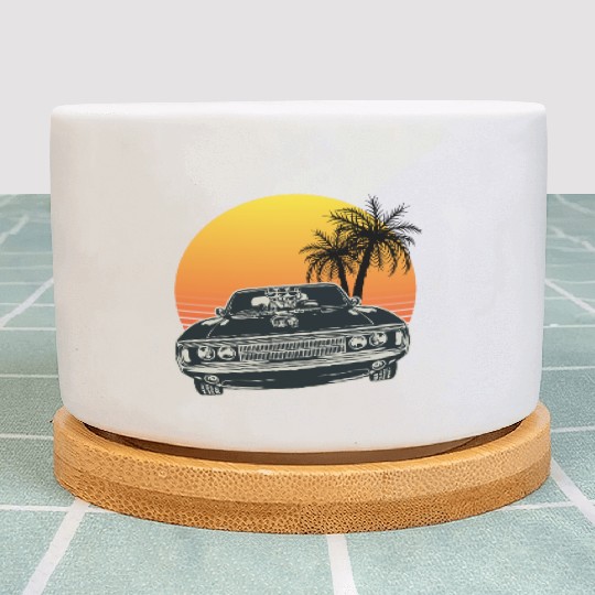 Muscle Car Sunset Plant Pots