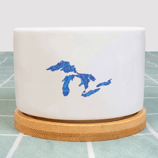 Great Lakes with Names Plant Pots