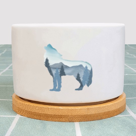 Alpha Wolf Art - Nature Background Plant Pots