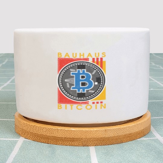 Bauhaus Art meets Bitcoin Crypto Blockchain Men Plant Pots