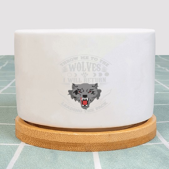 Grey Wolf Pack Attitude Quote Plant Pots