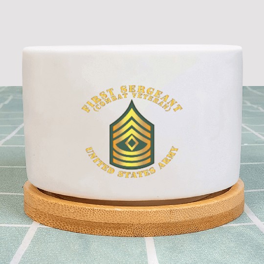 Army First Sergeant 1SG Combat Veteran Plant Pots
